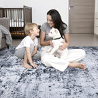 8x10 Area Rug Living Room Rug: Washable Modern Abstract Soft Thin Rug Indoor - Image 9