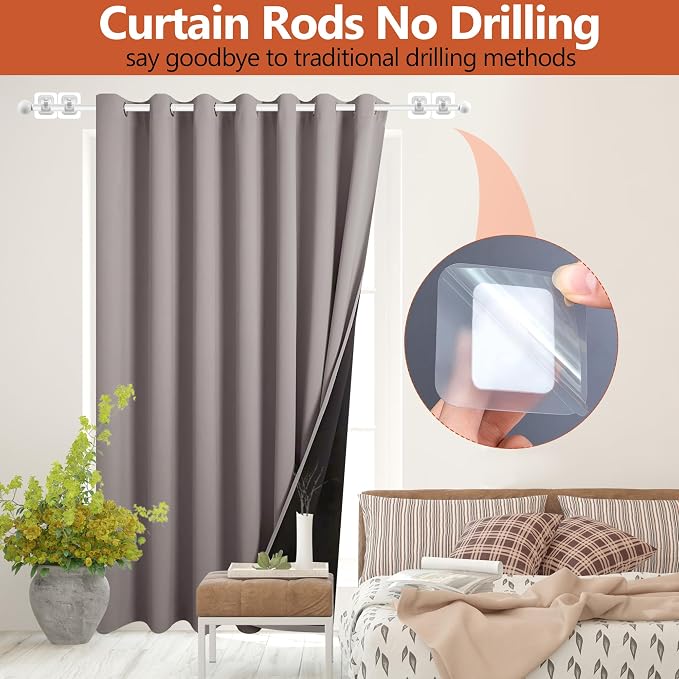 Curtain Rods No Drilling for Windows Set 30 to 45 Inch, 5/8 Inch Diameter - Image 2