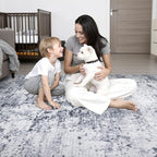 9x12 Area Rug Living Room Rug: Washable Modern Abstract Soft Thin Rug Indoor - Image 9