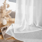 MIULEE White Linen Curtains 95 Inch Long 2 Panels - Image 7