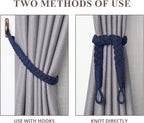 NICEEC 2 Pack Natural Cotton Rope Curtain Tiebacks Elegant Boho Style - Image 5