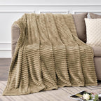 BEDELITE Fleece Blanket Twin Size – 3D Ribbed Jacquard Soft and Warm Decorative - Image 2