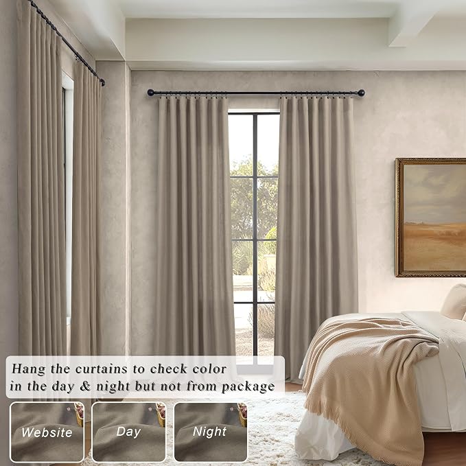 Pitalk Taupe Curtains 84 Inches Long - Image 5