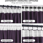 RYB HOME Purple Velvet Curtains 84 inches, Back Tab Soft Fabric Room Darkening - Image 6