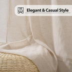 FMFUNCTEX Linen Sheer Curtains for Bedroom, Taupe Curtains 96 inches Long for - Image 8