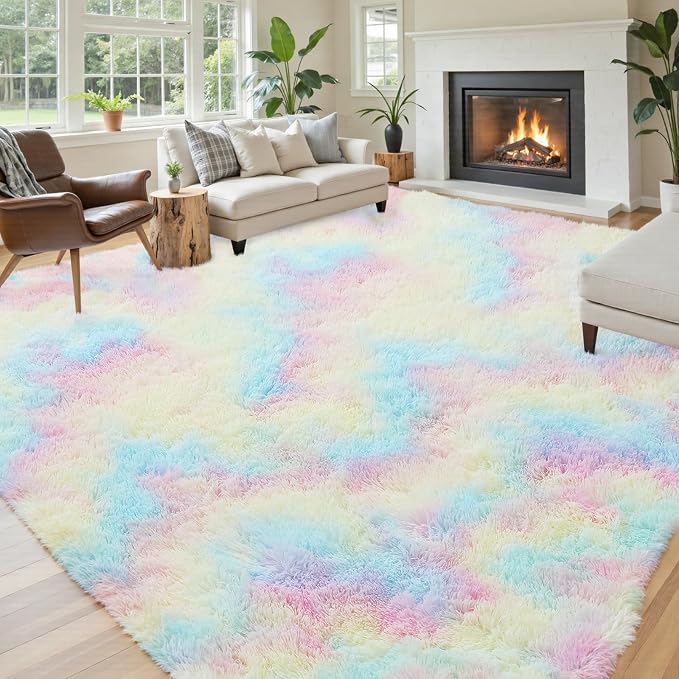 8x10 Area Rugs for Bedroom Living Room Fluffy, Large Area Rug Shag Shaggy - Image 2