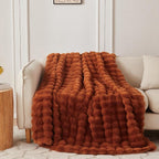 COOVA Faux Fur Throw Blanket for Couch, Cozy Soft and Fuzzy Plush Rabbit Fur by COOVA