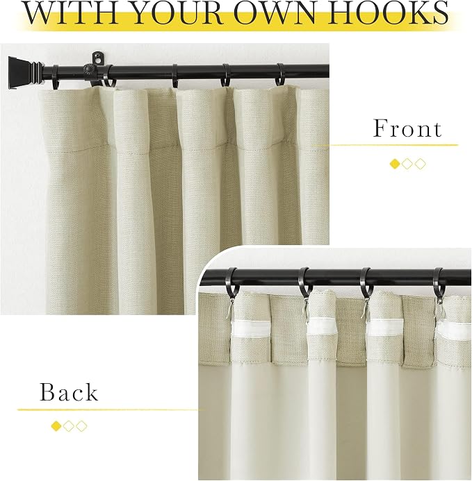 NICETOWN Room Darkening Bedroom Curtains 84 inches Long, Pinch Pleated Curtains - Image 7