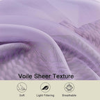 Lavender Sheer Curtains for Bedroom Living Room 96 Inches Long 2 Panels - Image 3