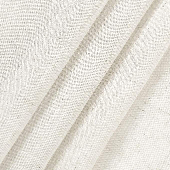 Nanspring Cream Semi Sheer Linen Curtains 78 inch Length - Image 6