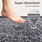 48x24 Long Bathroom Rugs Washable Non Slip, Dark Grey Bath Mat - Image 7