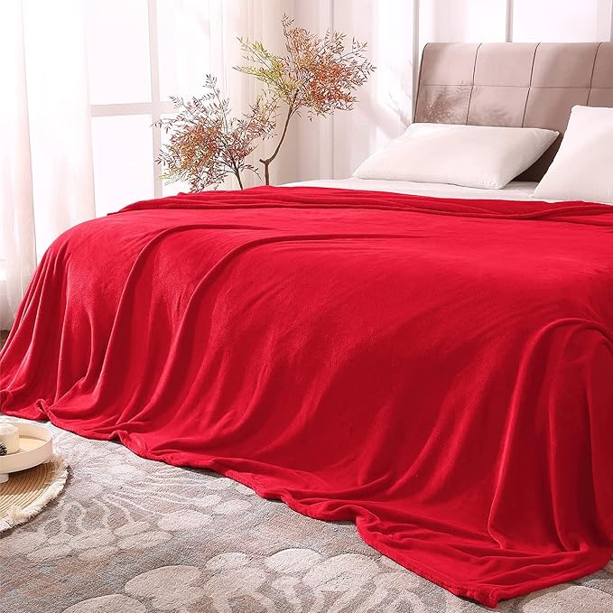 BEDELITE Fleece Blanket Red Full Blankets - Image 2