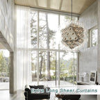 Chyhomenyc Extra Long White Sheer Curtains 144 inch 2 Panels Set, Translucent - Image 3