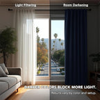 Deconovo Blackout Curtains, Thermal Insulated, W52 x L108 2 Panels, Back Tab - Image 3