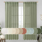 LAMIT Sage Green 72 inch Linen Curtains by LAMIT
