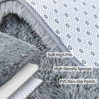 Soft Runner Rugs for Bedroom Hallways, 2 Packs 2x4 Grey Fluffy Shag Throw Area - Image 4