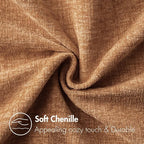 MIULEE Pack of 2 Brown Throw Pillow Covers 24x24 Inch Soft Chenille Pillow - Image 2