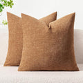 MIULEE Pack of 2 Brown Throw Pillow Covers 20x20 Inch Soft Chenille Pillow by MIULEE