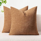 MIULEE Pack of 2 Brown Throw Pillow Covers 20x20 Inch Soft Chenille Pillow by MIULEE