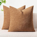 MIULEE Pack of 2 Brown Throw Pillow Covers 24x24 Inch Soft Chenille Pillow by MIULEE