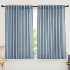 RYB HOME Semi Sheer Curtains for Small Window Doorway, Thick Linen Burlap Half by RYBHOME
