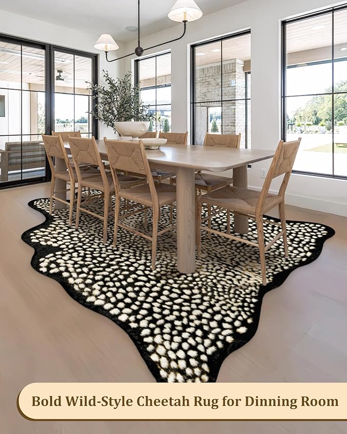 Leopard Print Rug for Living Room, Cheetah Rug 6.2x8.2 Faux Animal Print Skin - Image 8
