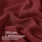 LAMIT Red Sheer Linen Curtains 45 Inch Length, Linen Textured Light Filtering - Image 3