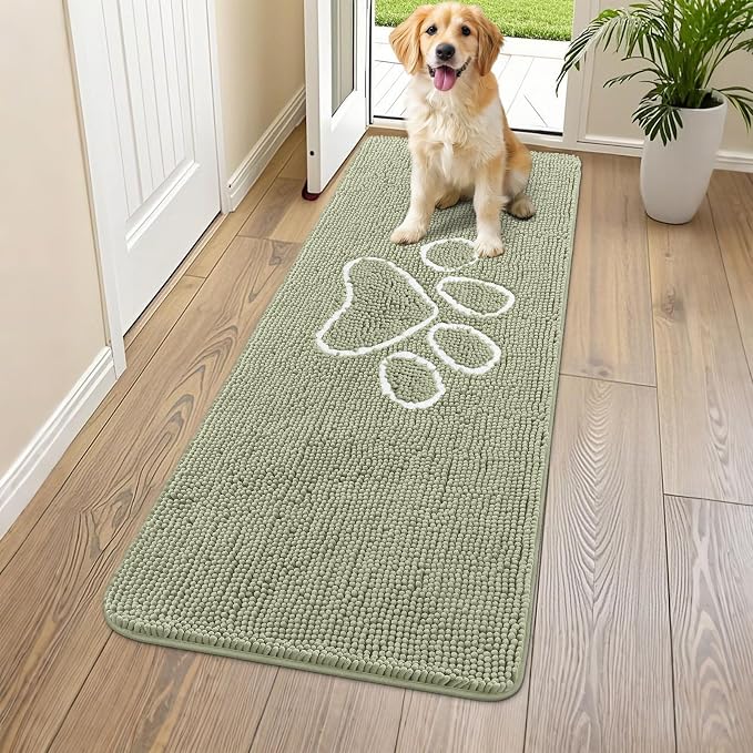Smiry Dog Door Mat for Muddy Paws, Absorbent Dirt Trapper Non Slip Quick Dry by Smiry