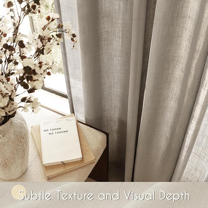 Taupe Linen Curtains 120 inches Long - Image 3