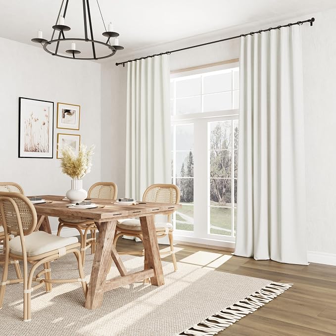 Guken 100% Blackout Linen Curtains 42 Inch Wide by 108 Inch 2 Panels Set - Image 8