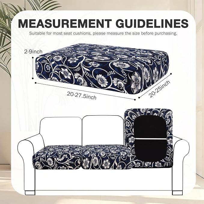 hyha 8Pcs Patio Cushion Covers, Stretch Outdoor Couch Cushion Covers Replacement - Image 2
