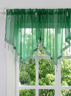 Molaxhome Swag Curtain 51 inch Length Rod Pocket Scalloped Curtain Valance - Image 3