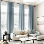 Extra Long Light Blue Linen Curtains 120 Inch - Image 7