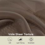 Kitchen Curtains 24 Inch Length Tier 2 Pieces, Chocolate Sheer Curtain Solid - Image 3