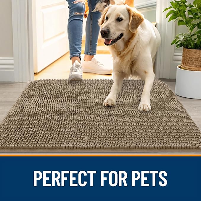OLANLY Dog Door Mat for Muddy Paws 40x32, Absorbs Moisture and Dirt, Absorbent - Image 6