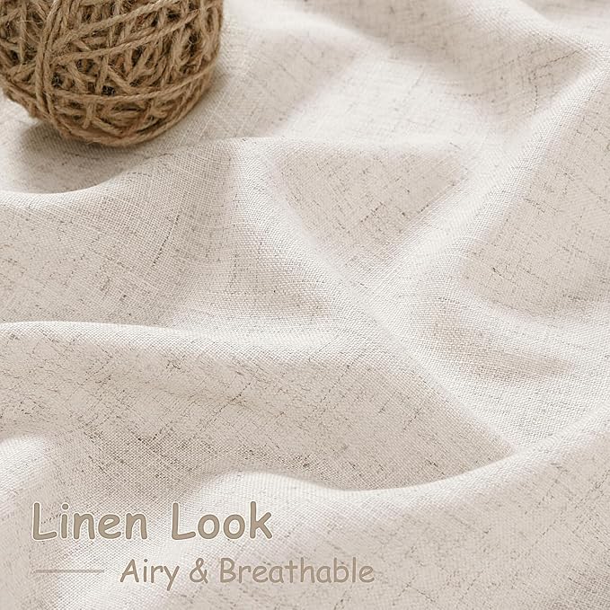 Nanspring Beige Farmhouse Curtains 30 Inch Length - Image 4