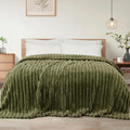 Exclusivo Mezcla King Size Flannel Fleece Blanket, Super Soft Striped Jacquard by ExclusivoMezcla