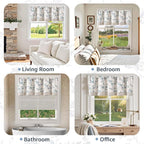 jinchan Linen Kitchen Valance for Windows 16 Inch Floral Double Layer Valance - Image 6
