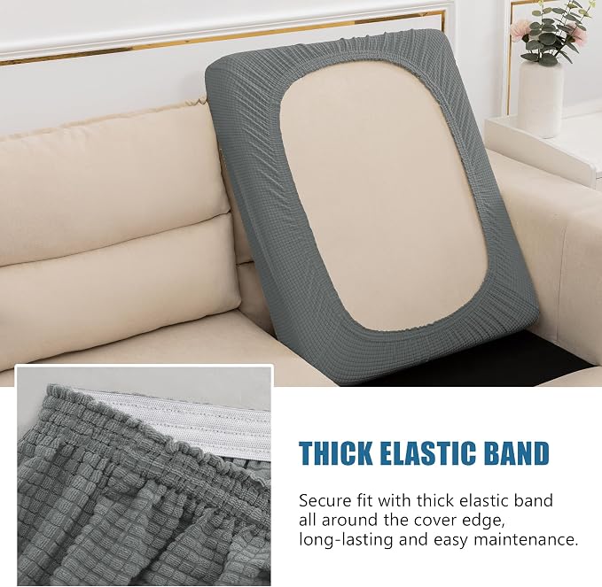 Couch Seat Cushion Covers, Stretch Sofa Cushion Protector Couch Cover - Image 4