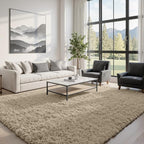 5x8 Area Rugs for Living Room: Soft Fluffy Shag Gray Camel Rugs for Bedroom - Image 3