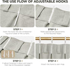 Joydeco Greyish White Pinch Pleated Thick Linen Curtains 90 Inch Long 2 Panel - Image 8
