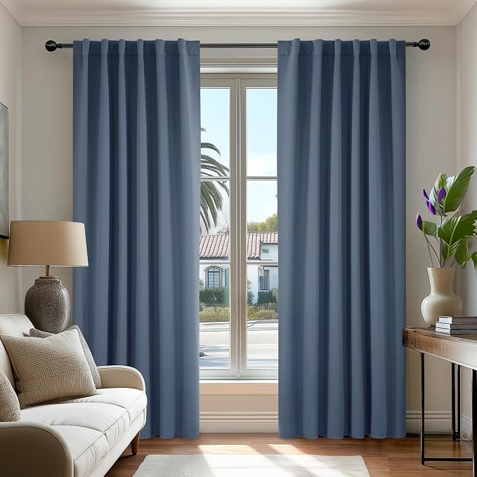 Deconovo Blackout Curtains, Thermal Insulated, W52 x L95 2 Panels, Back Tab by Deconovo