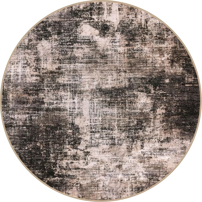 IOHOUZE Abstract Round Area Rug 6 Ft Washable Circle Rugs Large Round Rug Non - Image 8