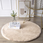 Ashler Faux Fur Rug, Ultra Soft Faux Rabbit Fur, 3 x 3 Feet Round, Machine - Image 2