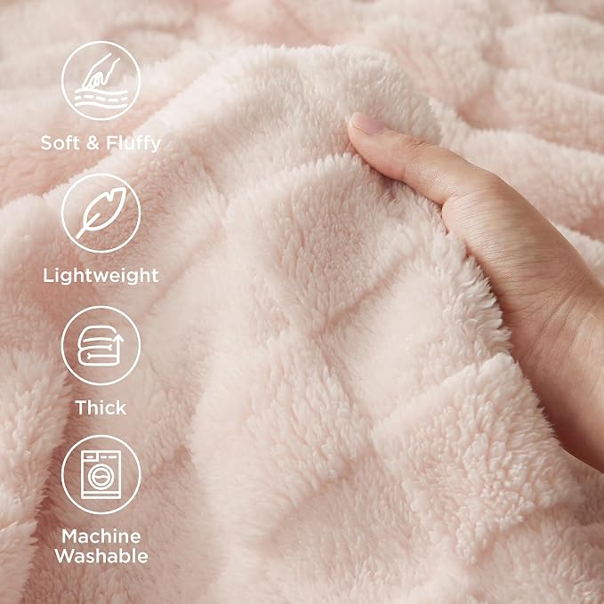 Bedsure GentleSoft Light Pink Throw Blanket - Image 4