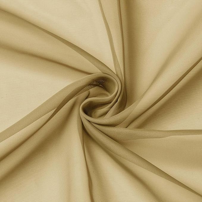 Gold Sheer Curtains 84 Inches Long 2 Panels Set - Image 9