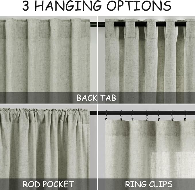 Extra Wide 100 Inch Linen Curtains - Image 3