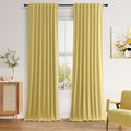 Guken Yellow 100% Blackout Curtains 102 Inch Length 2 Panels Set by Guken