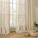 LAMIT Light Filtering Linen Curtains 68 inches Long - Image 9