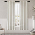 Nanspring Cream Semi Sheer Linen Curtains 72 inch Length by Nanspring